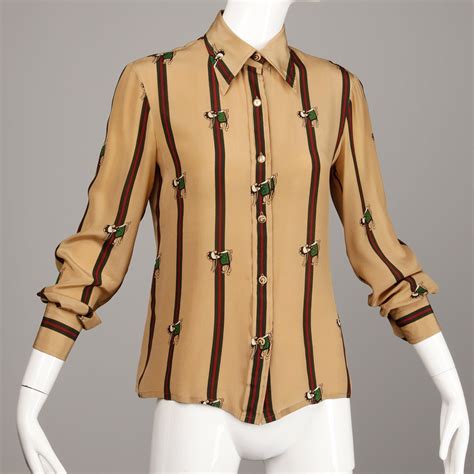 vintage gucci blouse|topi Gucci original.